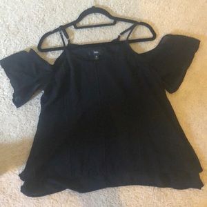 Black off shoulder flowy blouse